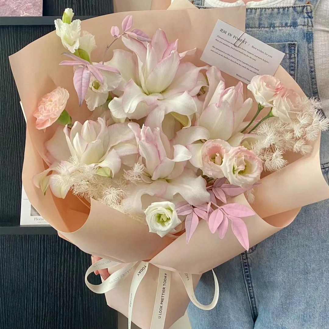 【秋水为神，玉为骨】4朵冰美人百合花束生日礼物约会鲜花店送花上门鲜花外卖生日鲜花女士