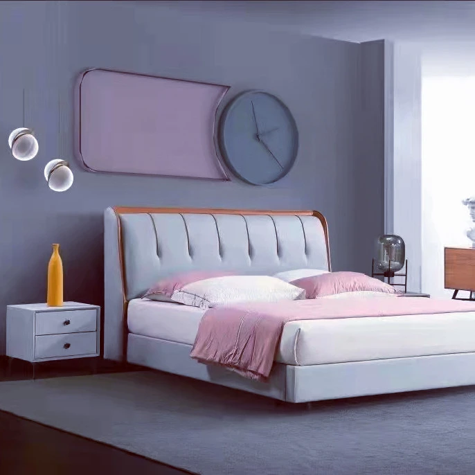 【新疆包邮】意式简约新款软包床双人科技布高箱实木床（10款可选）