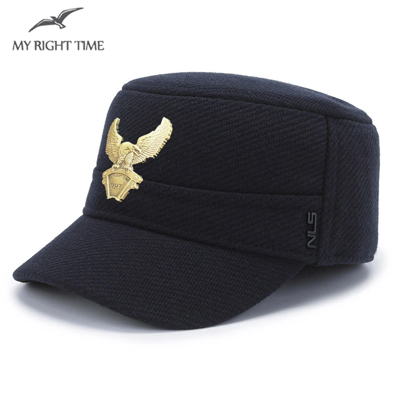 帽子男款冬季平顶帽男士加绒加厚保暖帽2024新款高档护耳鸭舌帽