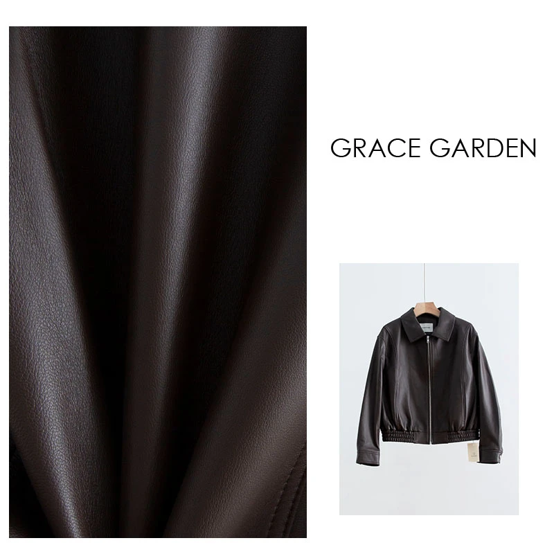 GRACE GARDEN【自制！假小子！】博主款翻领羊皮皮衣外套PY3F1701