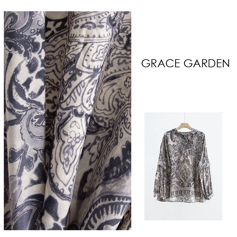 GRACE GARDEN【宫廷画！】轻薄连帽高级花纹设计衬衫NCY3F1656