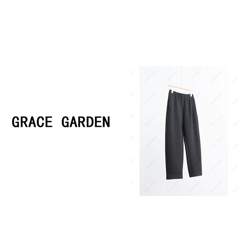 GRACE GARDEN【544号】卡片裤！ 柔软松紧腰加绒百搭休闲裤XXK3L0852