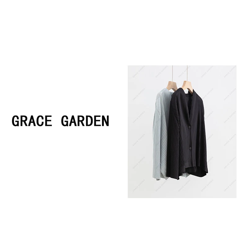 GRACE GARDEN【402号】三宅衫！三宅褶皱百搭长袖开衫NCY4E2305