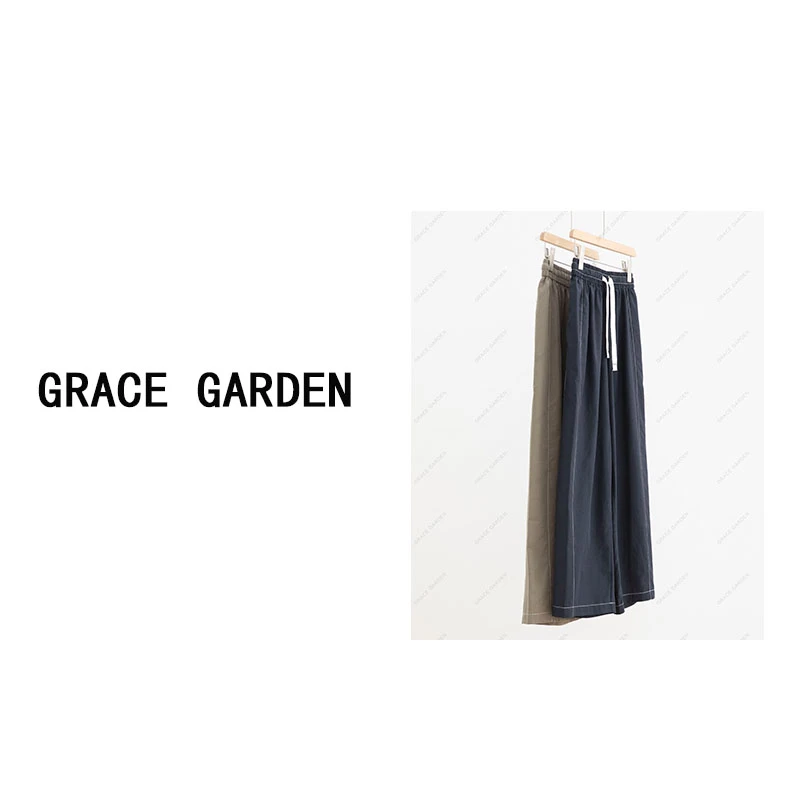 GRACE GARDEN【马拉松系列！】明线设计直筒休闲裤XXK4F0414