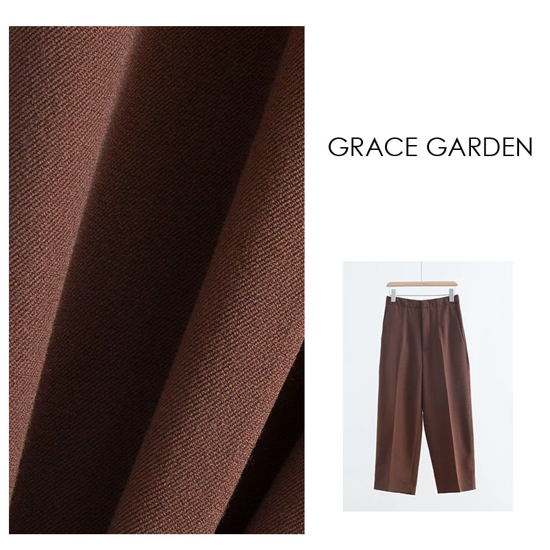 GRACE GARDEN【3号】宽松压褶显瘦斜插口袋设计休闲裤XXK3F2902