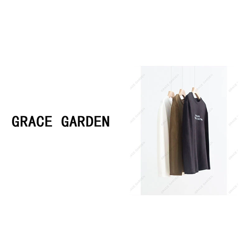 GRACE GARDEN【婴儿T！】圆领磨毛字母印花设计长袖T恤NT3J0653
