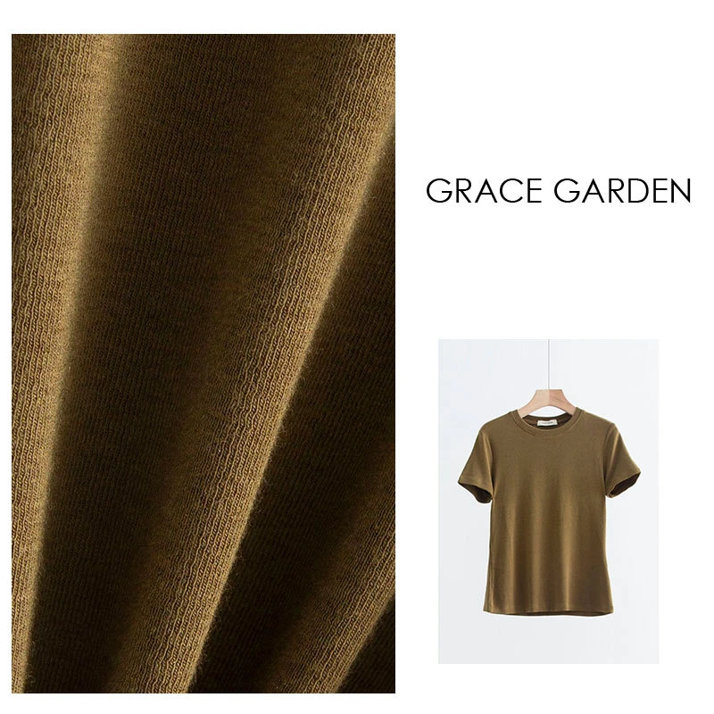 GRACE GARDEN【二代王嘉尔！】自制！圆领休闲弹力百搭T恤NT3E1584