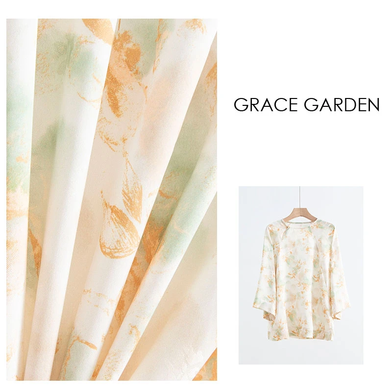 GRACE GARDEN【玉瓷衫！】新中式圆领水墨印花宽松衬衫NCY3G1460