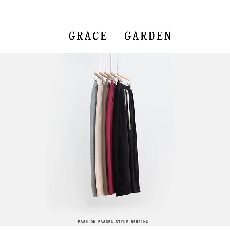 GRACE GARDEN【小太阳神裤！700g】加绒抽绳热力感休闲裤XXK3J1052