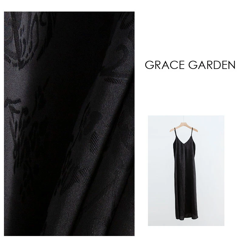 GRACE GARDEN【兰亭序!】国风显瘦印花V领露背吊带裙DR3F0281