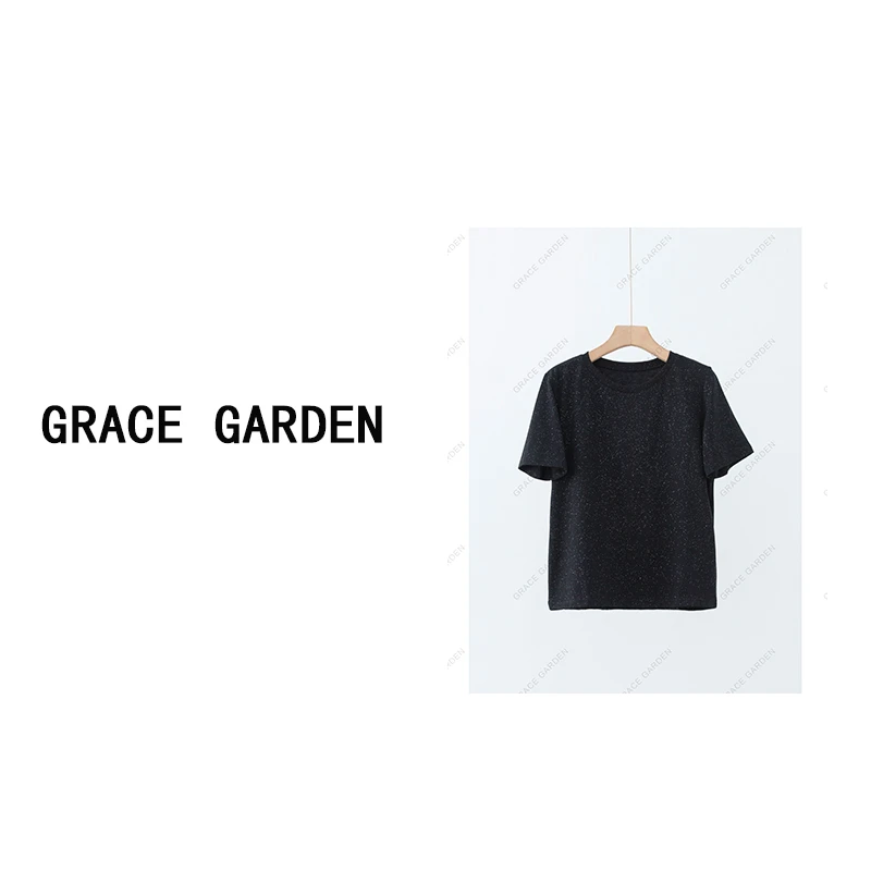 GRACE GARDEN【满天星！】宽松时尚圆领百搭短袖T恤NT4A3059