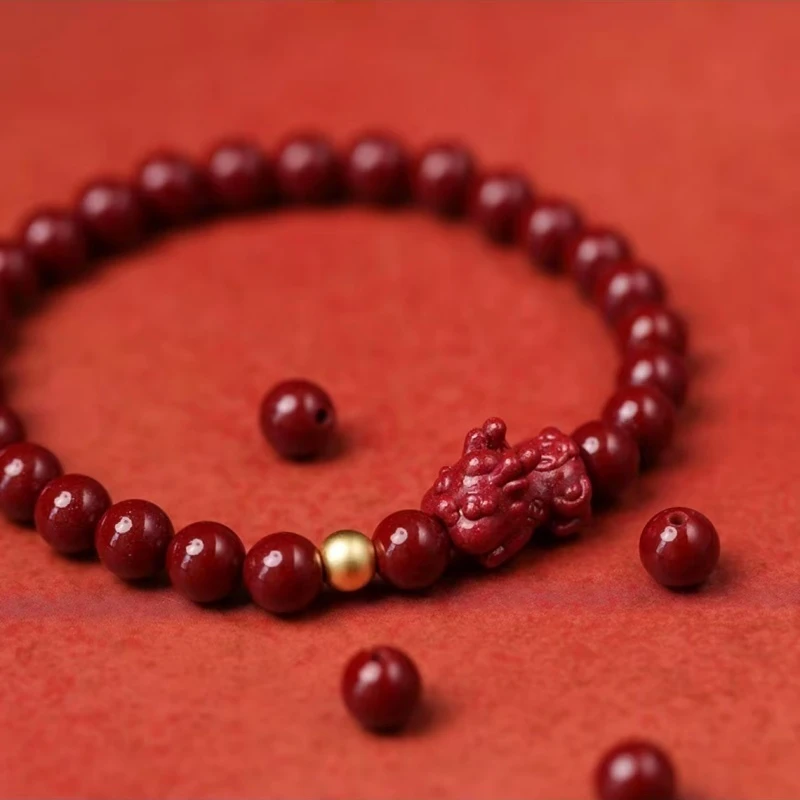 含辰砂工艺品高含量紫金砂朱砂貔貅宝宝手链手串