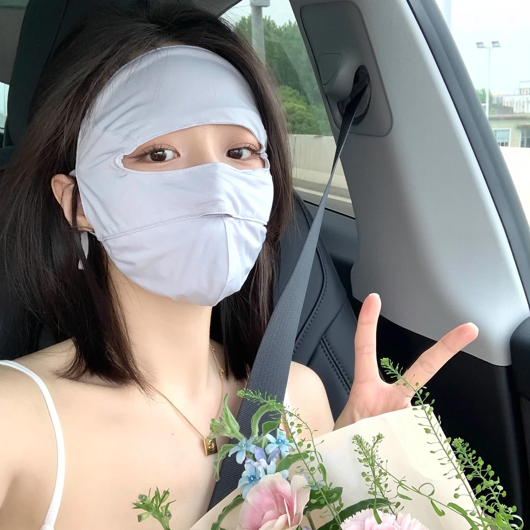 防晒面罩女全脸防紫外线遮阳脸罩夏季薄款冰丝防晒面纱口罩脸基尼