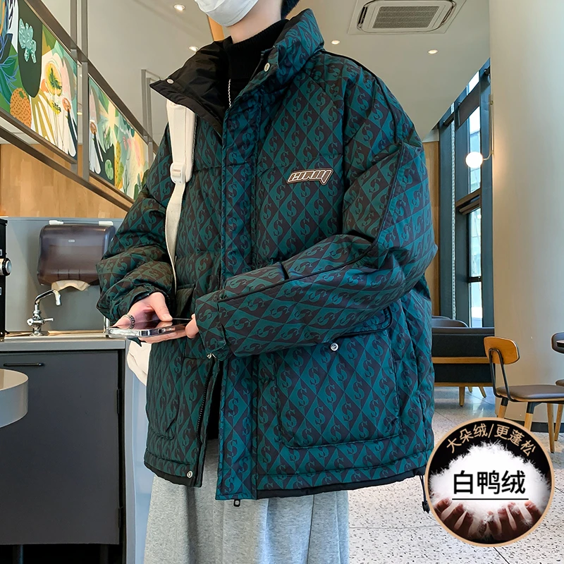 潮流男孩13冬季青少年立领羽绒服14中学生15岁大童白鸭绒防寒外套