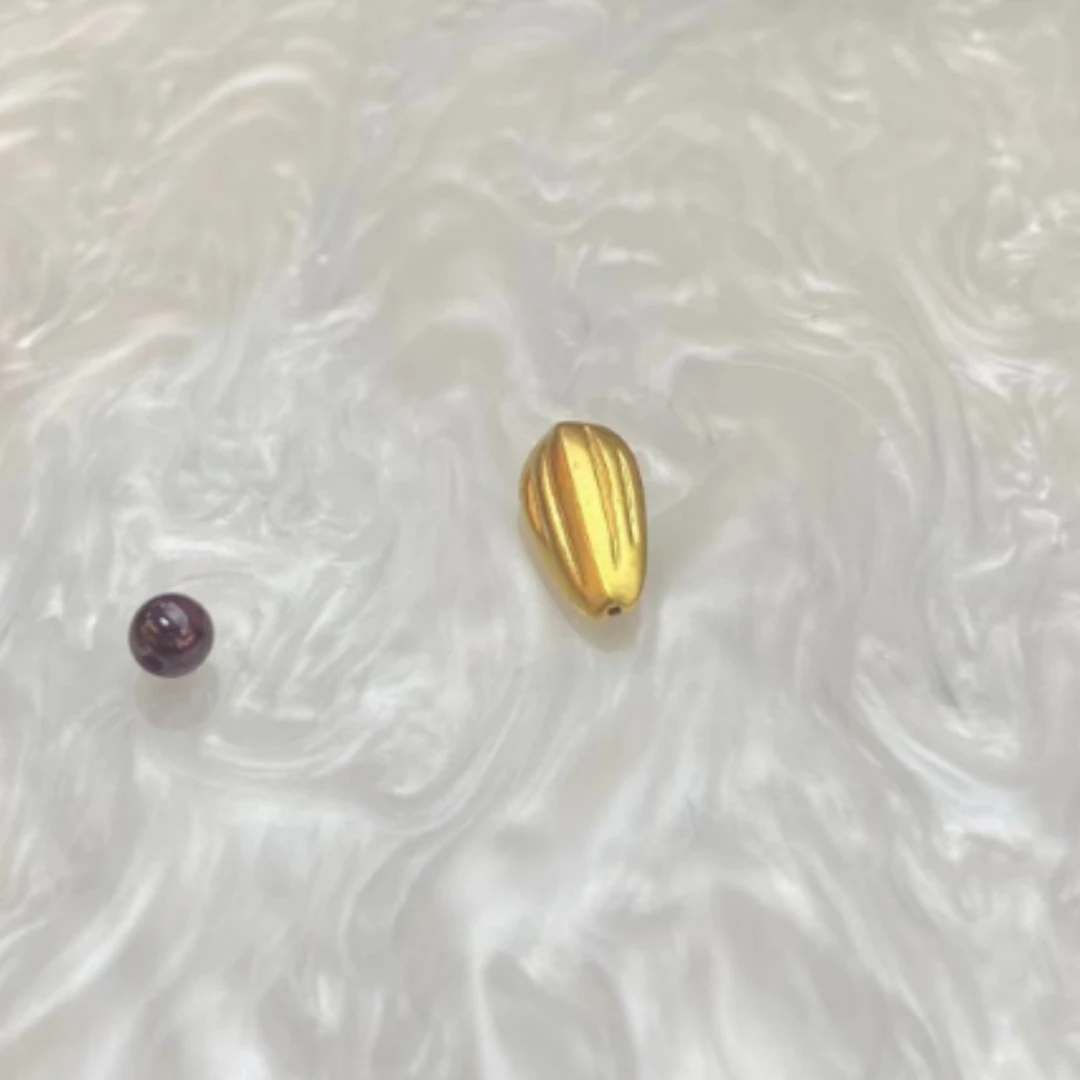 【云伴珠宝】足金999金瓜子+石榴石素珠BH0092