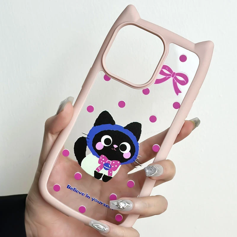 可爱防摔全包新款知泰iPhone14猫耳朵苹果16PRO手机壳保护套立体