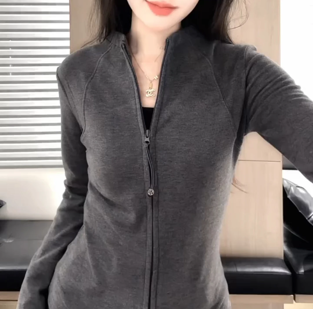 小蛮腰拉链长袖开衫打底衫【实物微色差】