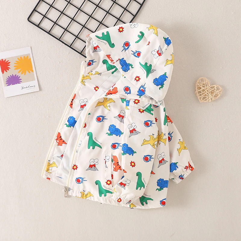 儿童外套洋气春秋连帽小童男童女宝印花印花女童宝宝婴儿休闲薄款