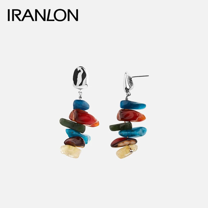 IRANLON 铜合金耳饰 【姚晨同款】自然论撞色异形耳环气质小众设计