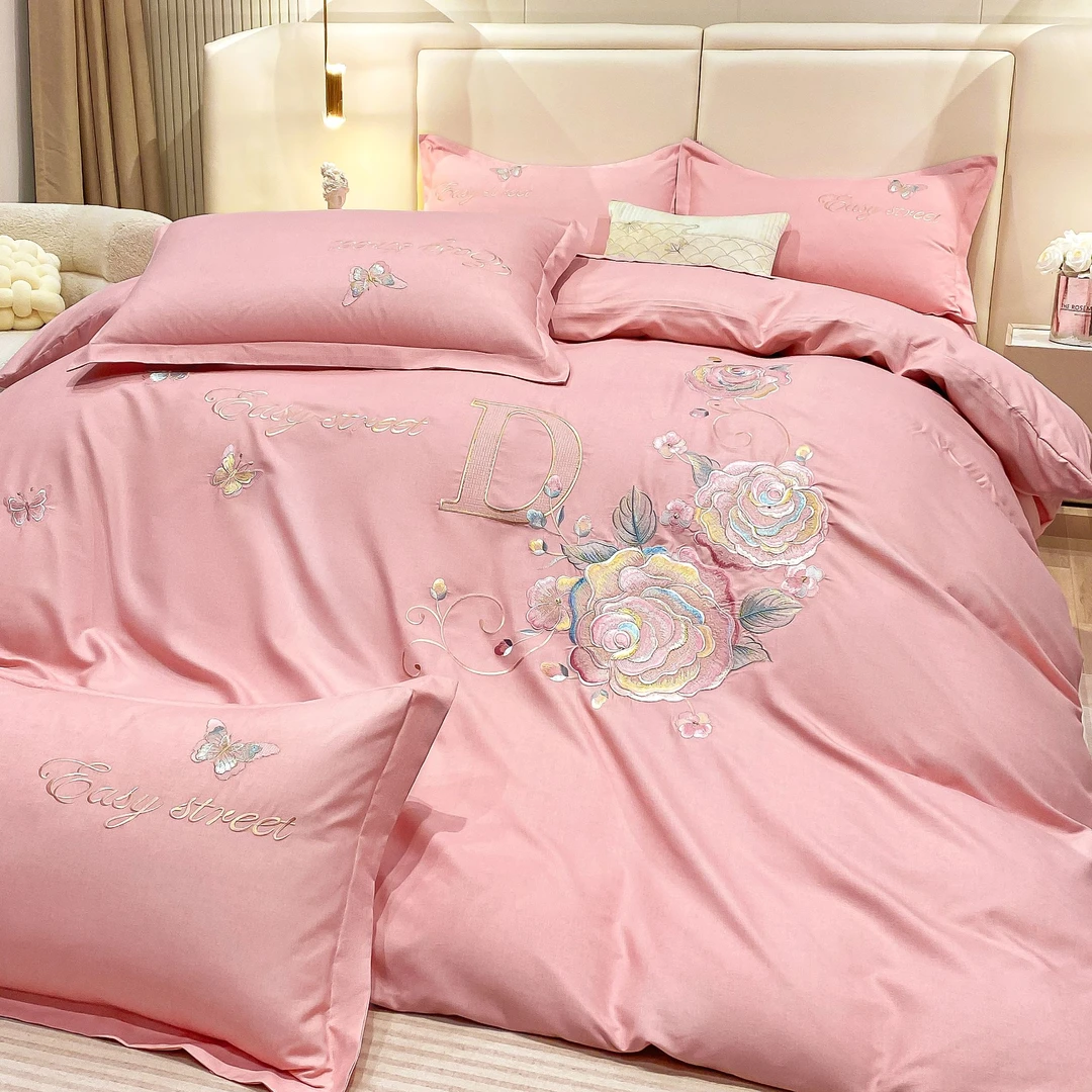 秋冬新款加厚高端刺绣套件-花间集-绣花四件套