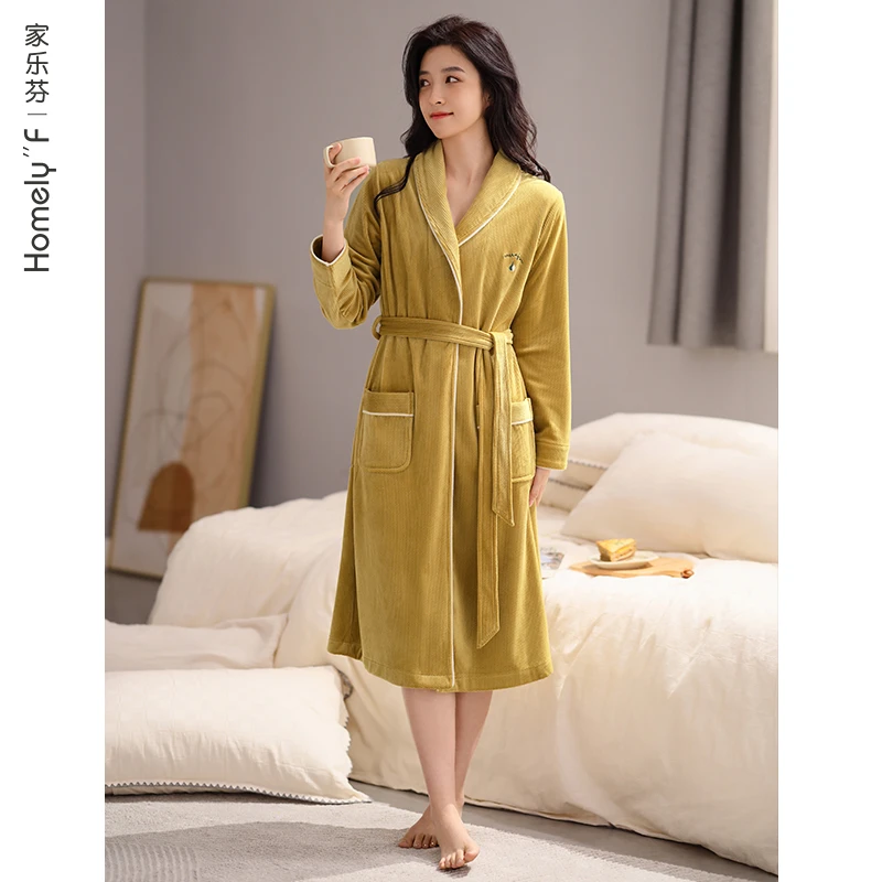 【海岛绒】睡袍女士睡衣浴袍秋冬款冬季长款法兰绒加厚加绒珊瑚绒