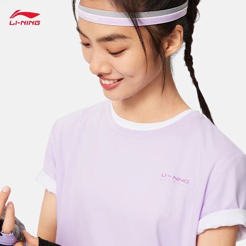李宁短袖女2024夏季新款百搭舒适宽松透气时尚休闲运动T恤ATSU454