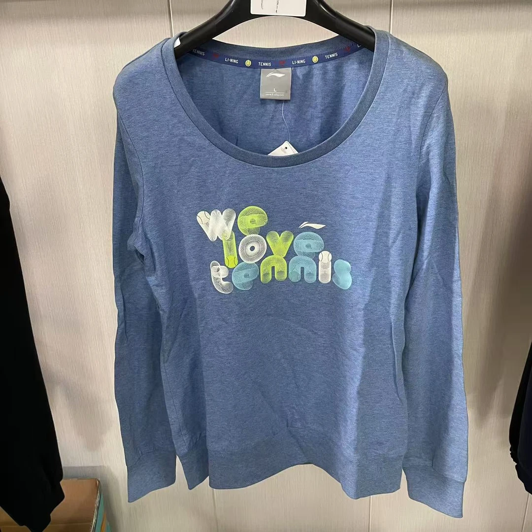 李宁网球系列女士运动套头长袖套头圆领无帽卫衣 AWDH358