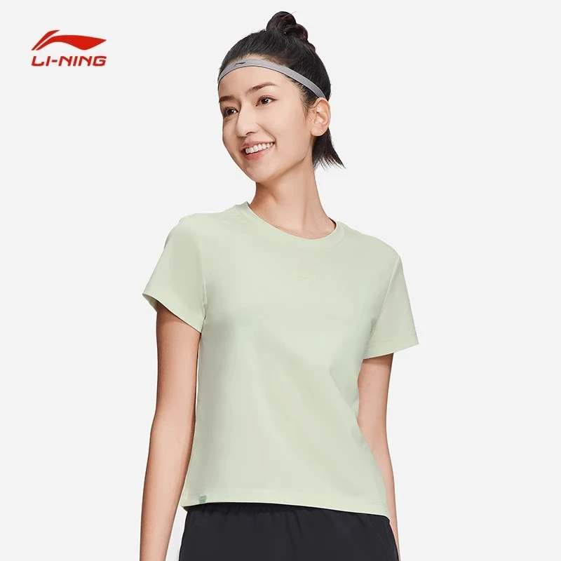 李宁T恤 2022秋季新款健身系列女子舒适透气休闲运动短袖ATSS782