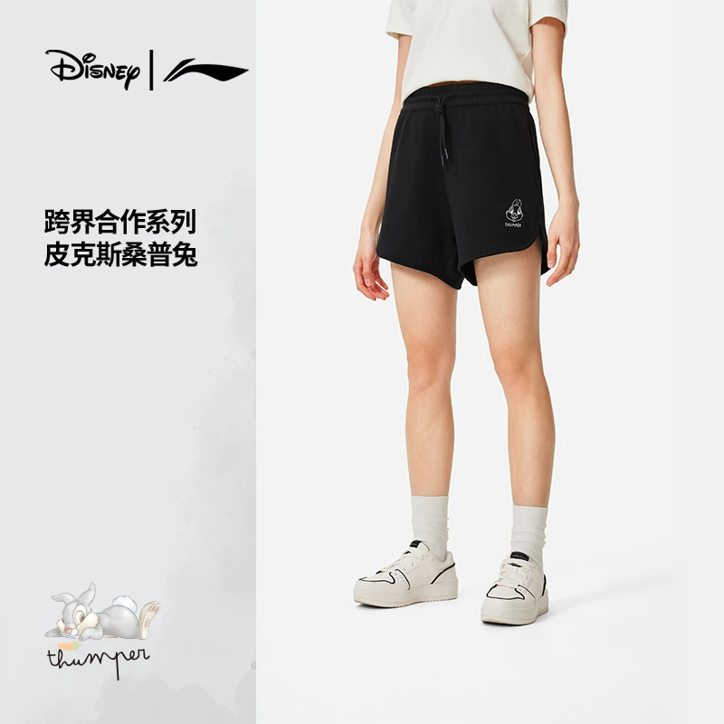 lining李宁桑普兔联名系列短卫裤女士夏季休闲运动五分裤AKSU712