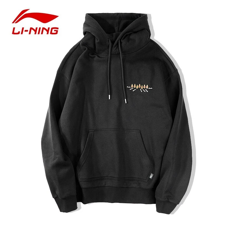 LI-NING/李宁加绒卫衣男款男子时尚宽松套头连帽运动外套AWDT953