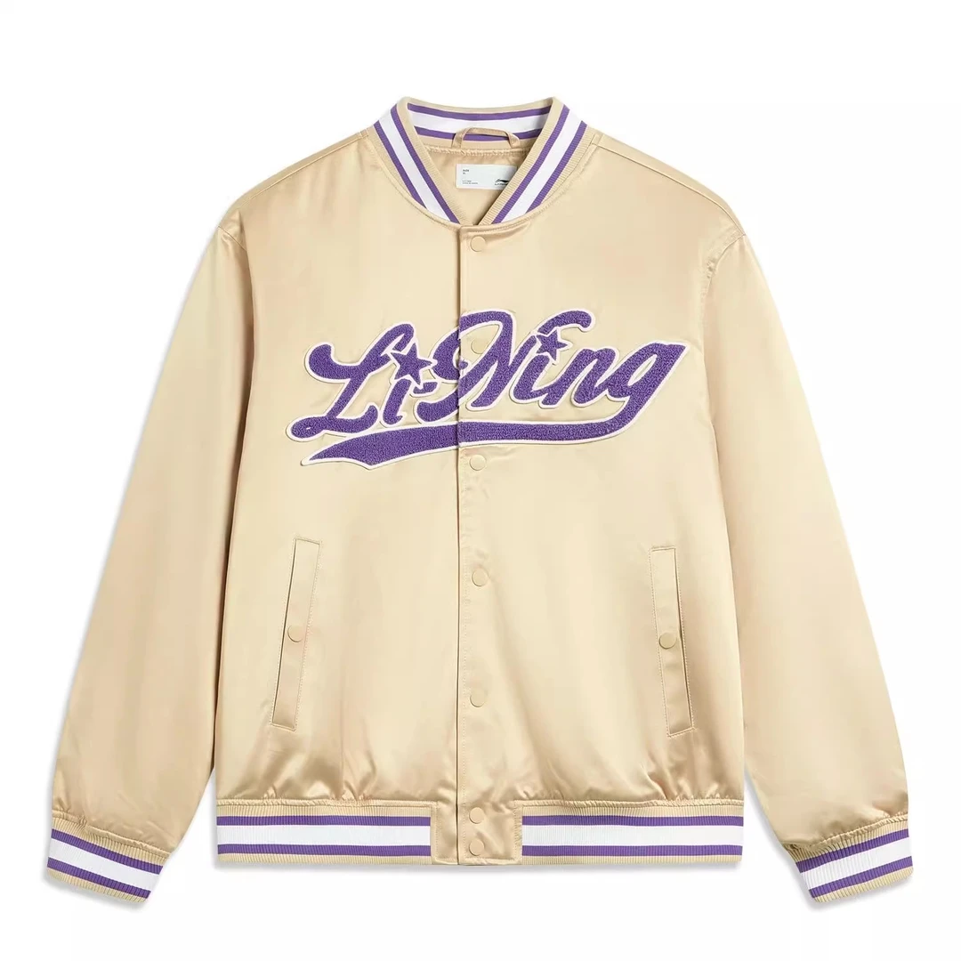 李宁运动生活系列棉服时尚男子宽松棒球外套棉衣棉夹克AJMT297