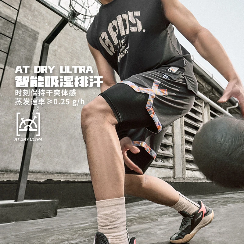 李宁夏季新款反伍运动户外裤BADFIVE速干凉爽比赛短裤AAPU111