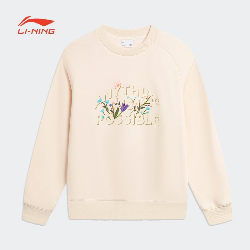 (直播）李宁运动生活女子卫衣冬时尚休闲套头无帽运动卫衣 AWDTA14