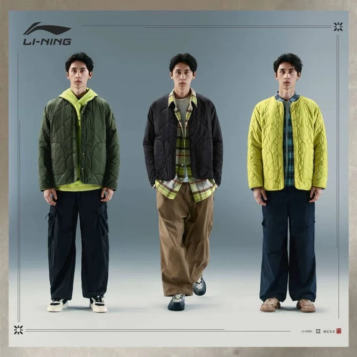 李宁正品溯之东方主题秀款男子防泼水保暖潮流宽松棉服AJMU147