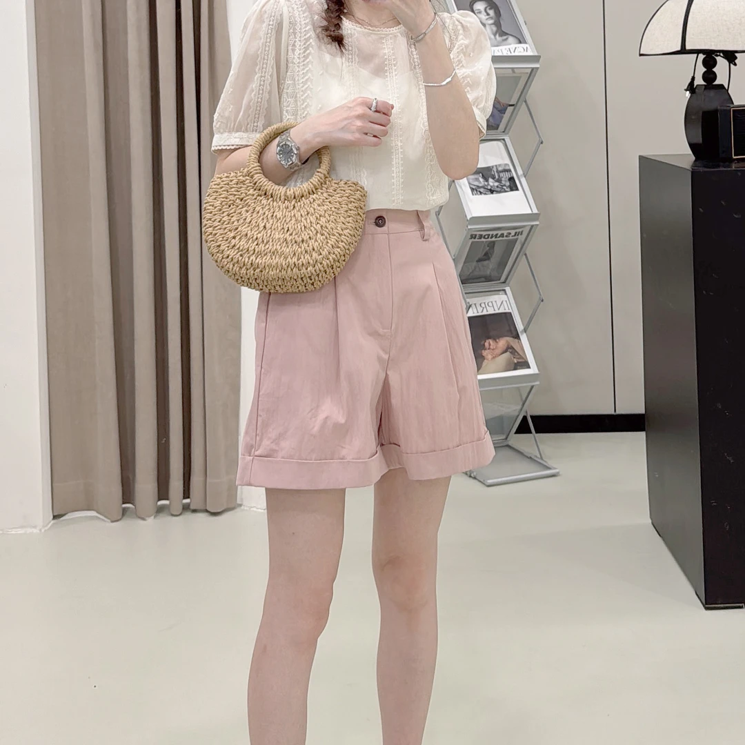 ZMMY严选私服【凉城有信】夏款简约高腰显瘦休闲短裤4090519