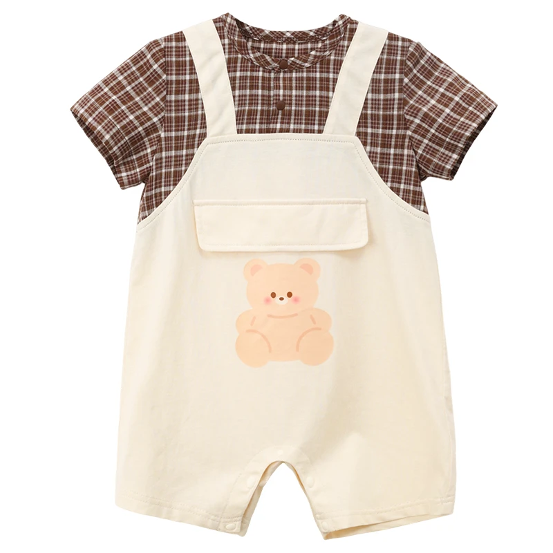 29小O爸男婴童【夏季福利】卡通棉感小熊哈衣NLX329143A