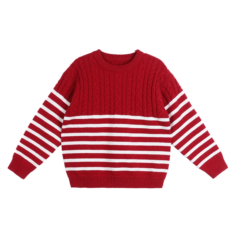 7-9-92小o爸男婴童【浮力】宝宝喜庆提花长袖套头毛衣MYD330147C