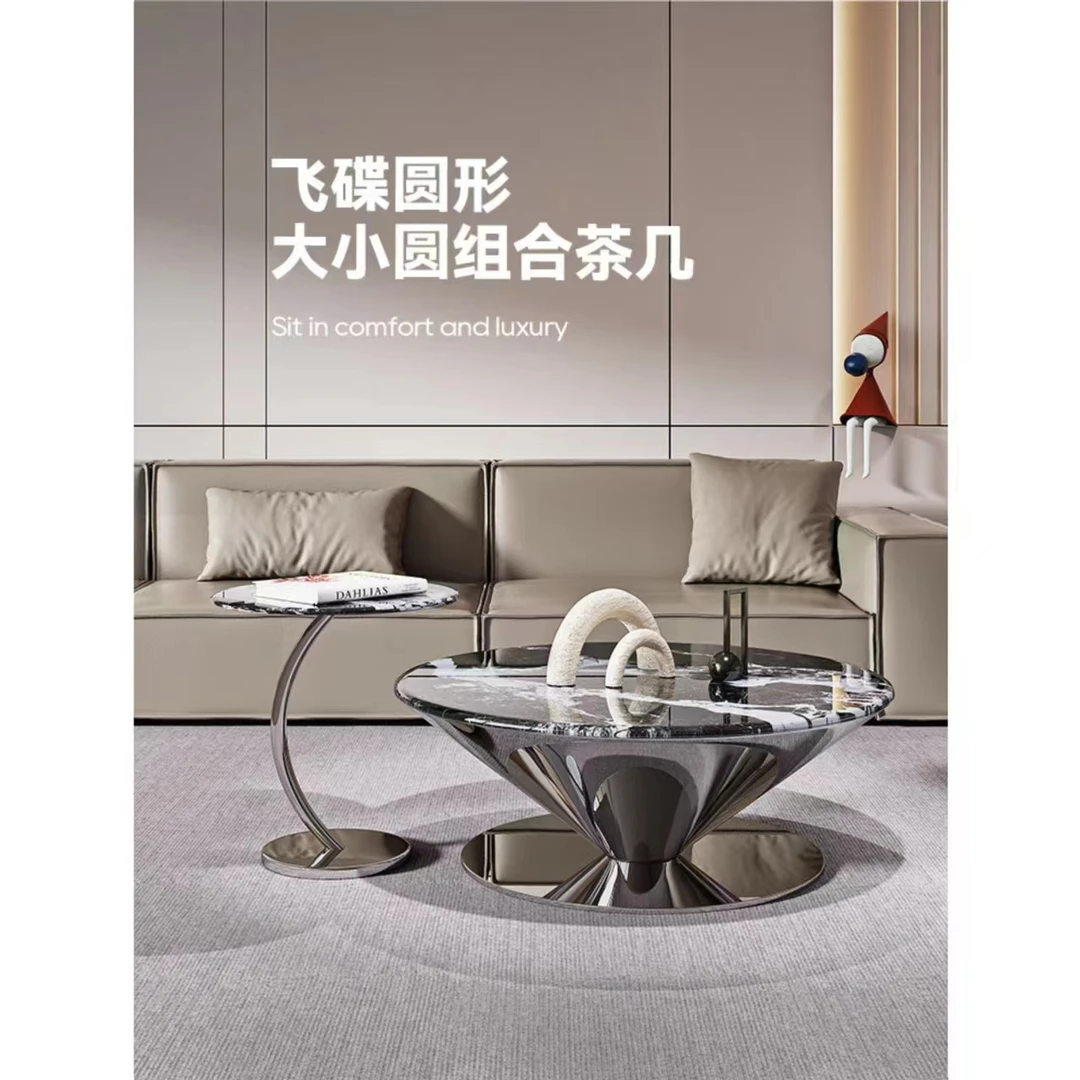 天然微晶石奢石茶几客厅极简轻奢小户型大小组合2024新款茶几