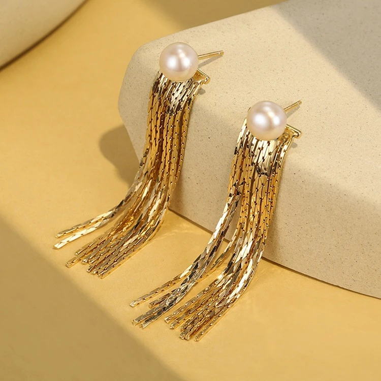 925银耳饰 复古金长款流苏一款两戴女耳饰耳环耳钉耳坠