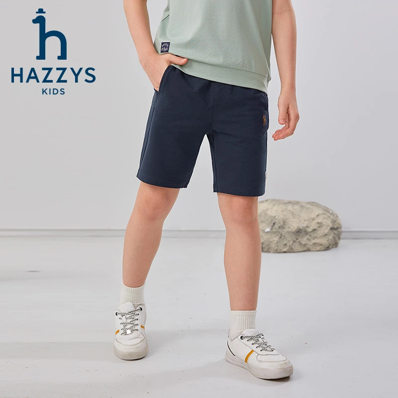 Hazzys/哈吉斯品牌童装男童短裤针织五分儿童运动休闲夏季透气