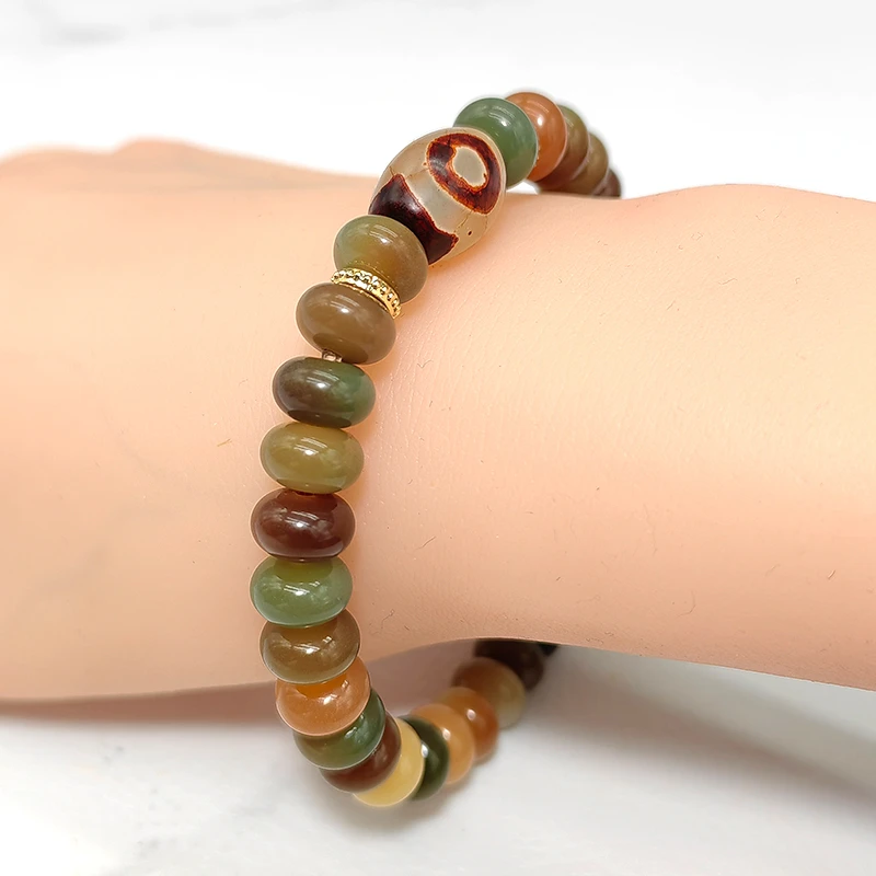 敦煌菩提手串6*9mm小算盘苹果珠单圈手串男女款盘玩包浆玉化菩提