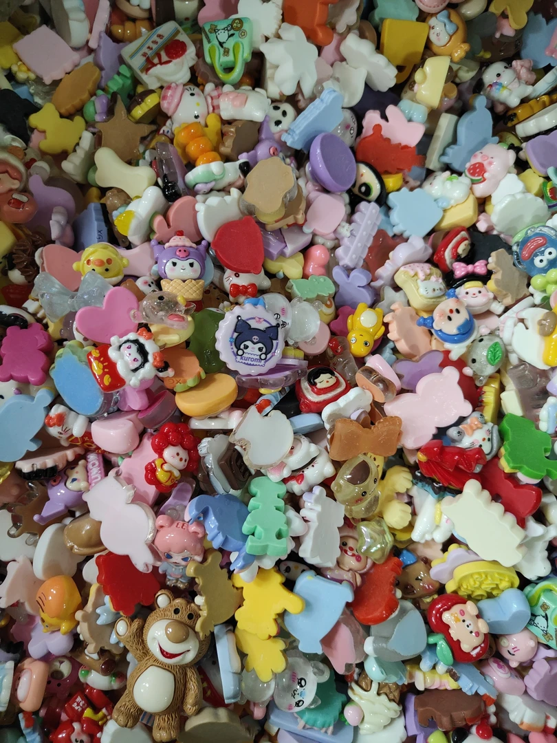 手工diy树脂产品卡通亮面混装配件饰品可发卡手机壳材质发夹发饰