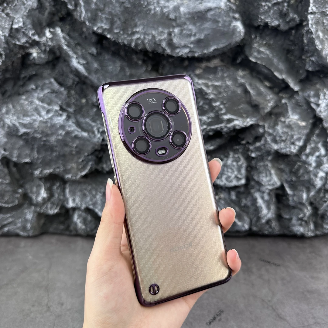 适用荣耀Magic 4Pro新款超薄鹰眼透明无边框壳自带镜头膜防尘网