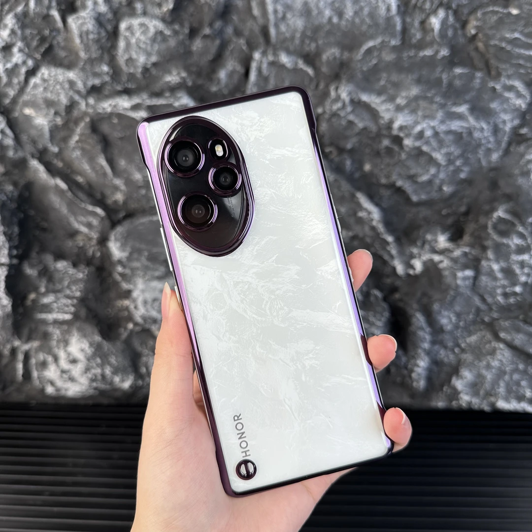 适用荣耀100 Pro新款超薄鹰眼透明无边框壳自带镜头膜防尘网推荐