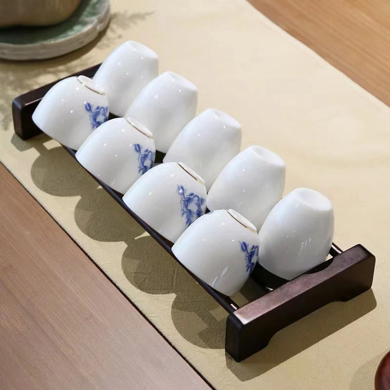 品匠茶居手工茶红色双排多功能简约水沥水杯架竹制便携