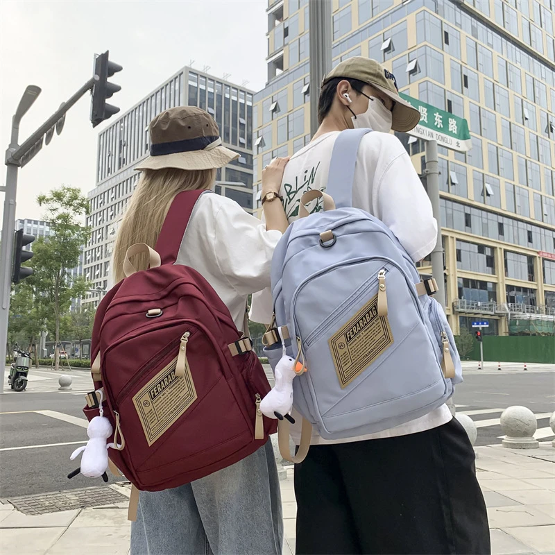 新款高颜值书包大学生初中高中生大容量双肩背包外出旅行包924