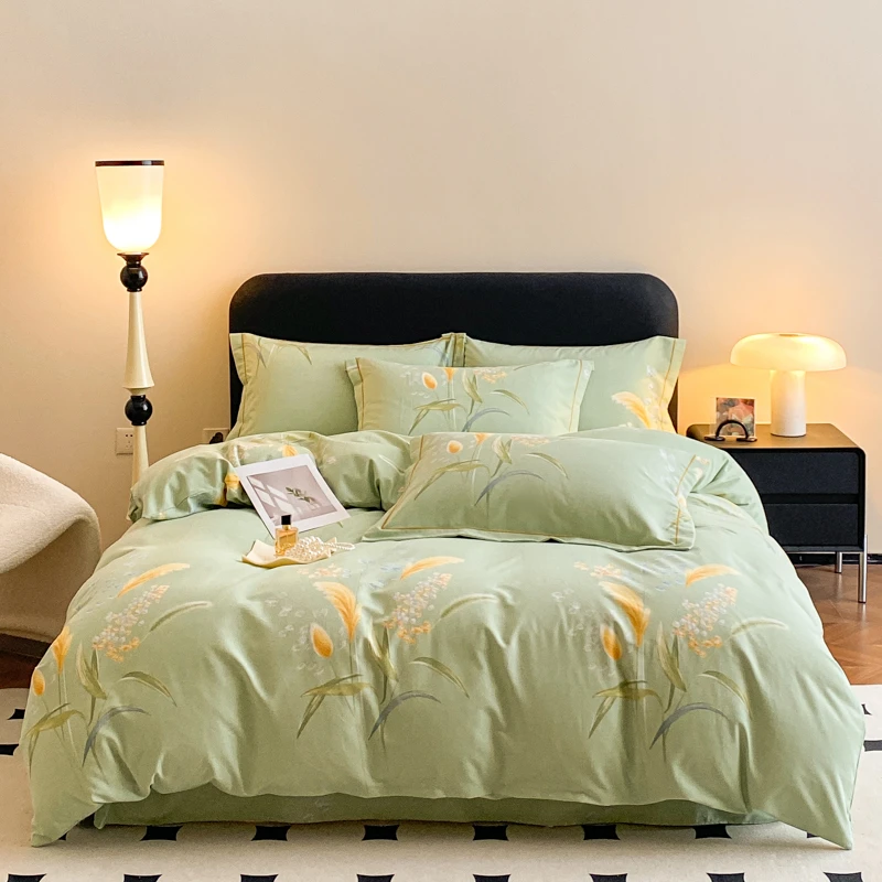 2024新款100%纯棉活性喷气加厚磨毛单被套单人双人保暖秋冬季清新