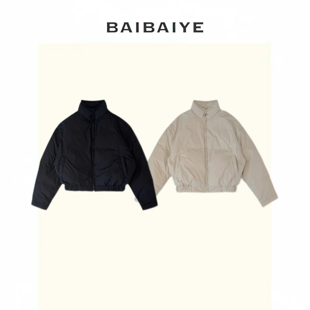 夹克式立领廓形短款羽绒服潮流长袖百搭 【BAIBAIYE】Z22FA383