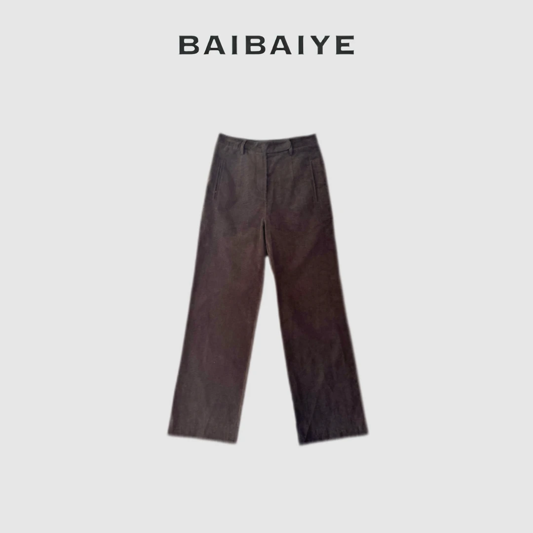 高级灯芯绒显瘦直筒裤【BAIBAIYE】Z24FN389