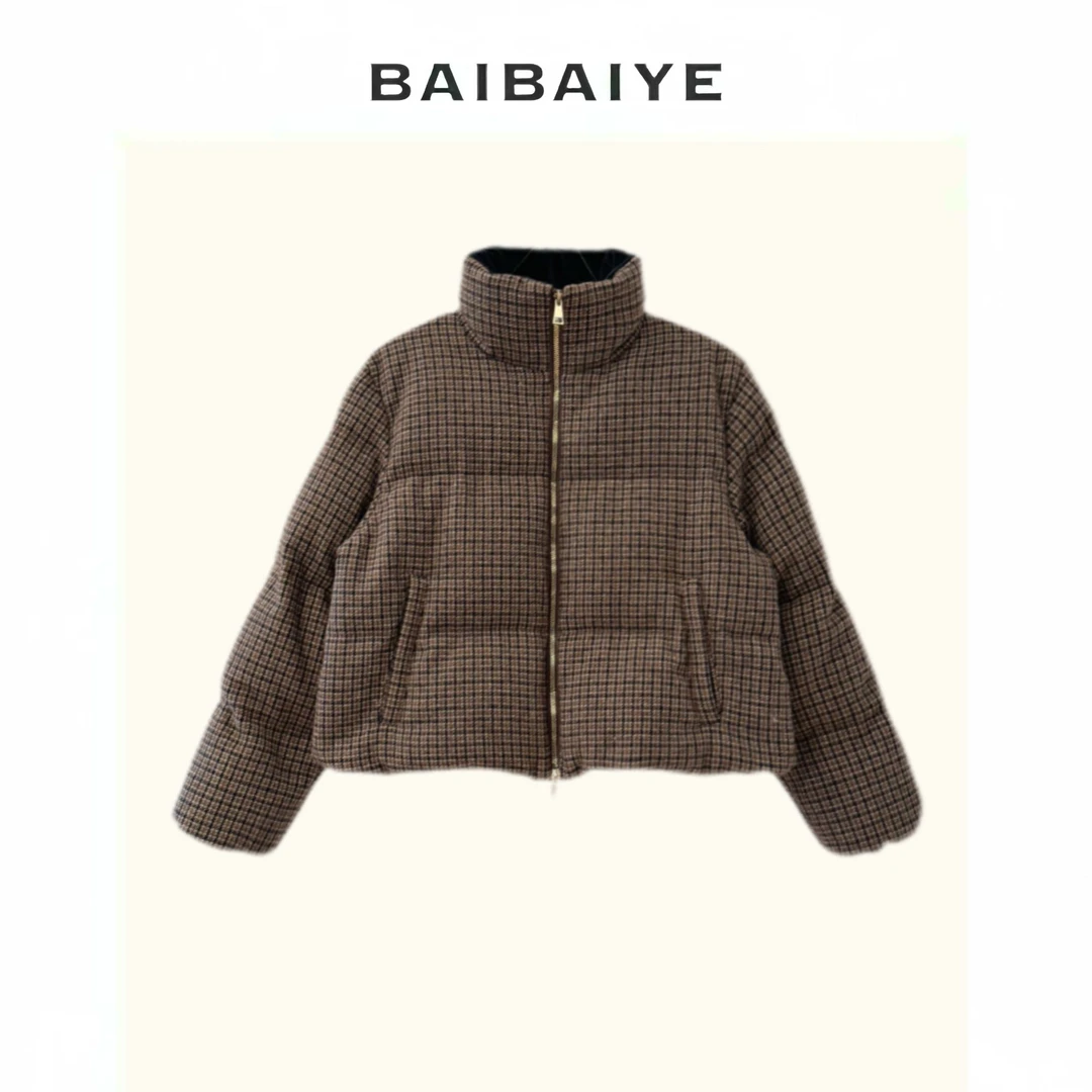 羽绒外套格纹【BAIBAIYE】Z24FA243